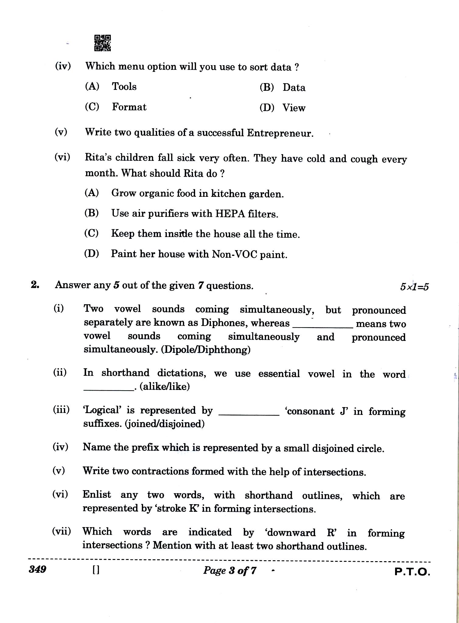 +2 Shorthand Annual Paper 2025-26 P-3